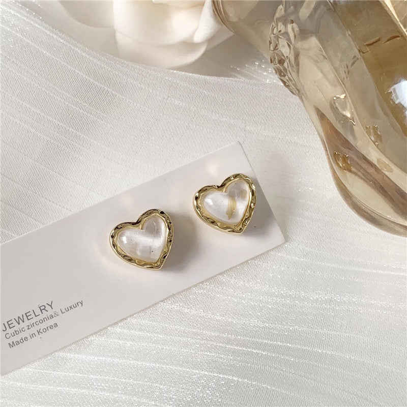 1 Pair Simple Style Heart Shape Alloy Plating Women's Earrings