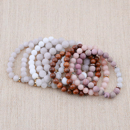 Simple Style Round Natural Stone Bracelets