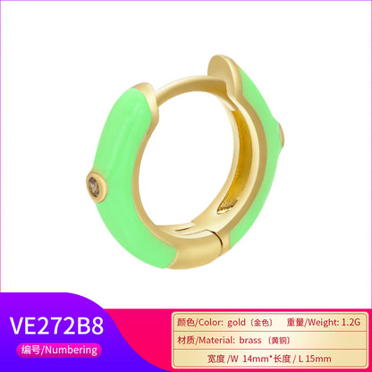 Wholesale Color Micro Inlaid Zircon Copper Earrings Nihaojewelry