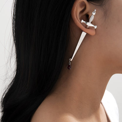 Fashion Cross Plating Alloy Artificial Gemstones Earrings Ear Studs