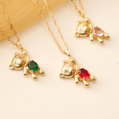 Fashion Multicolor Bear Necklace