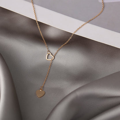 Ins Style Heart Shape Alloy Plating Artificial Pearls Women's Pendant Necklace