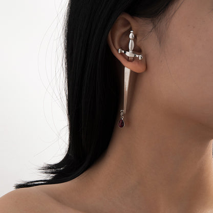 Fashion Cross Plating Alloy Artificial Gemstones Earrings Ear Studs
