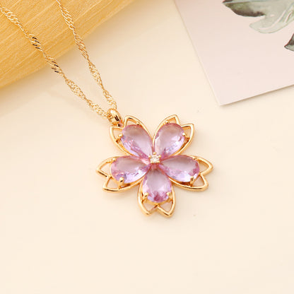 Fashion Flower Alloy Plating Necklace