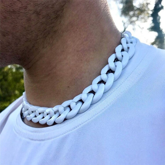 Amazon new hot sale acrylic Cuban thick chain chocker collarbone chain male and female personality exaggerated