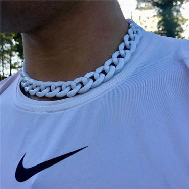 Amazon new hot sale acrylic Cuban thick chain chocker collarbone chain male and female personality exaggerated