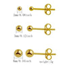 3 Pairs Cute Simple Style Classic Style Solid Color Plating Stainless Steel 14k Gold Plated Ear Studs