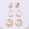 3 Pairs Simple Style Commute Geometric Plating Arylic Ear Studs