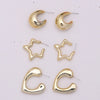 3 Pairs Simple Style Commute Geometric Plating Arylic Ear Studs