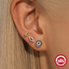 3 Pieces 4 Pieces Sterling Silver Zircon Geometric Eye Earrings