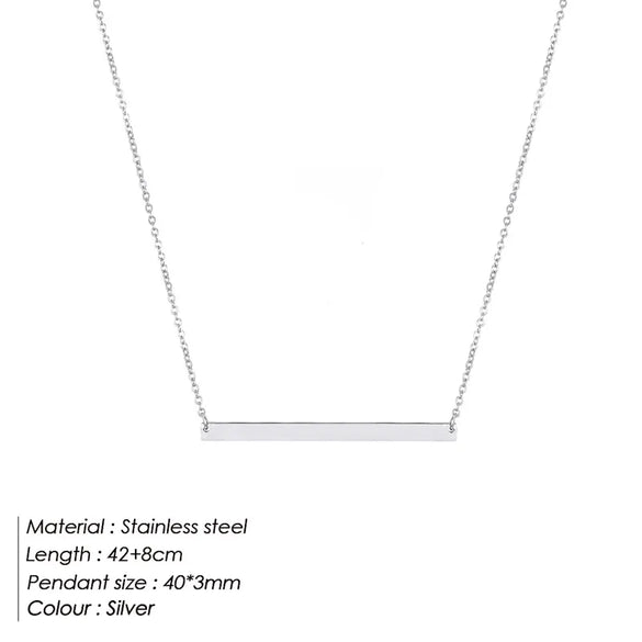 Wholesale Jewelry Simple Style Classic Style Customization Laser Engraving Solid Color 304 Stainless Steel 14K Gold 14K Gold Plated Plating Pendant Necklace