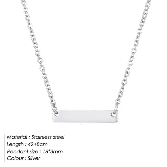 Wholesale Jewelry Simple Style Classic Style Customization Laser Engraving Solid Color 304 Stainless Steel 14K Gold 14K Gold Plated Plating Pendant Necklace