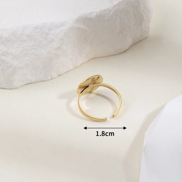 304 Stainless Steel 14K Gold Plated Simple Style Classic Style Plating Solid Color Rings