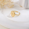 304 Stainless Steel 14K Gold Plated Simple Style Classic Style Plating Solid Color Rings