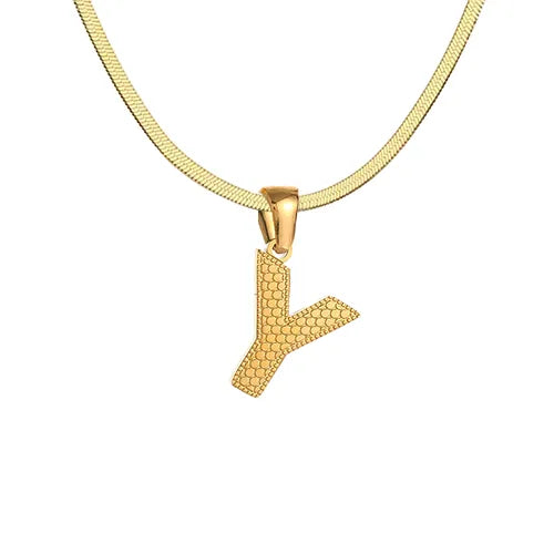 Wholesale Jewelry Basic Modern Style Classic Style Letter 304 Stainless Steel 18K Gold Plated Pendant Necklace