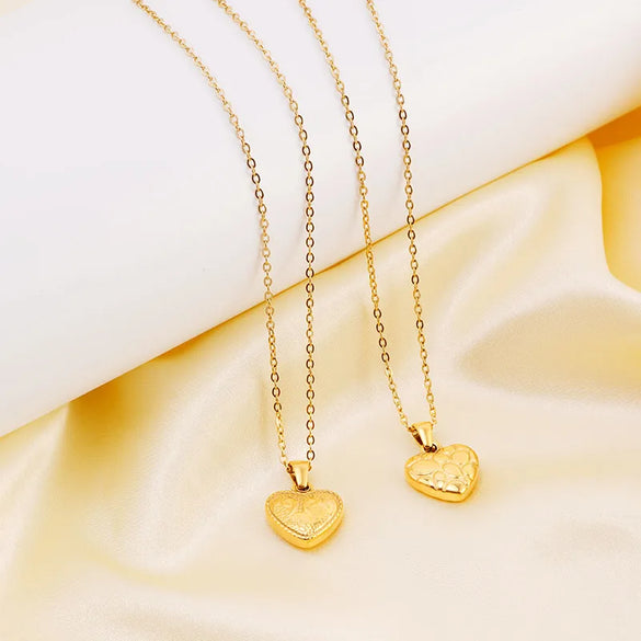 304 Stainless Steel 18K Gold Plated Basic Simple Style Classic Style Heart Shape Pendant Necklace