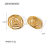 304 Stainless Steel 18K Gold Plated Basic Simple Style Classic Style Plating Solid Color Spiral Earrings Necklace Jewelry Set