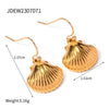 304 Stainless Steel 18K Gold Plated Beach Starfish Shell Rings Earrings