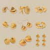 304 Stainless Steel 18K Gold Plated Beach Starfish Shell Rings Earrings