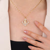 304 Stainless Steel 18K Gold Plated Casual Plating Inlay Human Zircon Pendant Necklace