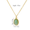 304 Stainless Steel 18K Gold Plated Casual Plating Inlay Solid Color Natural Stone Pendant Necklace
