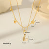 304 Stainless Steel 18K Gold Plated Casual Vintage Style Inlay Star Eye Butterfly Zircon Pendant Necklace