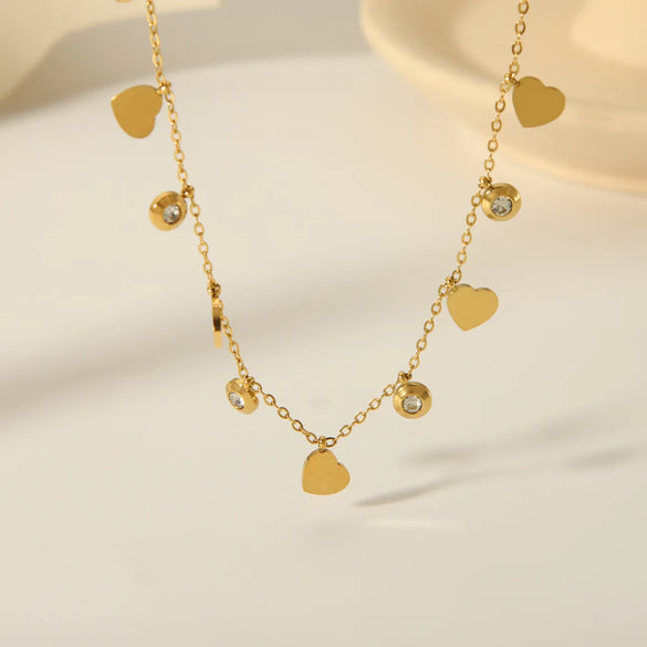 304 Stainless Steel 18K Gold Plated Casual Vintage Style Inlay Star Eye Butterfly Zircon Pendant Necklace