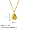 304 Stainless Steel 18K Gold Plated Elegant Polishing Inlay Sun Water Droplets Zircon Pendant Necklace