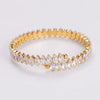 Elegant Shiny Geometric 304 Stainless Steel 18K Gold Plated Zircon Bangle In Bulk