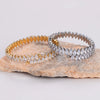 Elegant Shiny Geometric 304 Stainless Steel 18K Gold Plated Zircon Bangle In Bulk