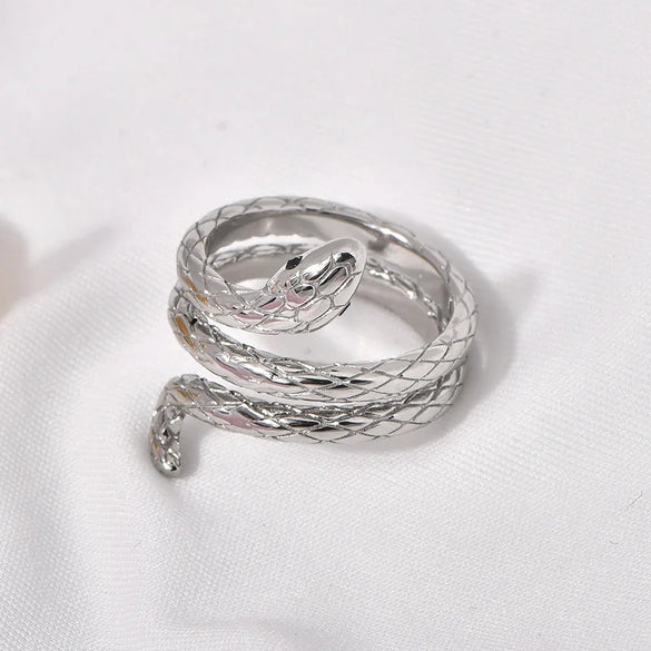304 Stainless Steel 18K Gold Plated Glam Plating Snake Rings