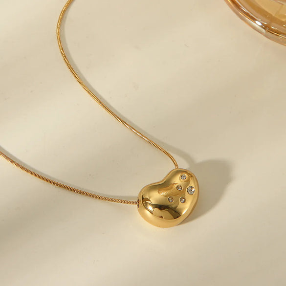 304 Stainless Steel 18K Gold Plated IG Style Casual Simple Style Inlay Geometric Zircon Pendant Necklace