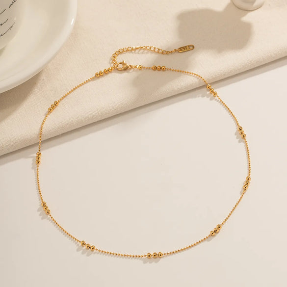 304 Stainless Steel 18K Gold Plated IG Style Simple Style Plating Solid Color Necklace