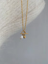 Wholesale Jewelry IG Style Simple Style Geometric 316 Stainless Steel  18K Gold Plated Toggle Pearl Pendant Necklace