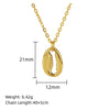 304 Stainless Steel 18K Gold Plated Marine Style Beach Plating Shell Pendant Necklace
