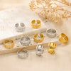 304 Stainless Steel 18K Gold Plated Modern Style Simple Style Geometric Solid Color Open Rings