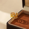 304 Stainless Steel 18K Gold Plated Modern Style Simple Style Geometric Solid Color Open Rings