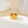 304 Stainless Steel 18K Gold Plated Modern Style Simple Style Geometric Solid Color Open Rings