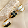304 Stainless Steel 18K Gold Plated Retro Luxurious Enamel Plating Solid Color Rings