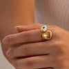 304 Stainless Steel 18K Gold Plated Simple Style Classic Style Plating Devil's Eye Rings