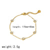 304 Stainless Steel 18K Gold Plated Simple Style Classic Style Plating Inlay Round Zircon Bracelets Necklace