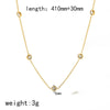 304 Stainless Steel 18K Gold Plated Simple Style Classic Style Plating Inlay Round Zircon Bracelets Necklace