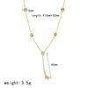 304 Stainless Steel 18K Gold Plated Simple Style Classic Style Plating Inlay Round Zircon Bracelets Necklace