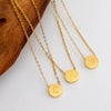 304 Stainless Steel 18K Gold Plated Simple Style Classic Style Plating Round Letter Letter Pendant Necklace