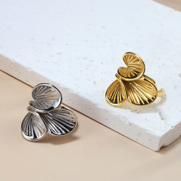 Wholesale Jewelry Simple Style Classic Style Solid Color 304 Stainless Steel 18K Gold Plated Plating Rings