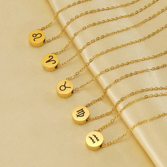 304 Stainless Steel 18K Gold Plated Simple Style Constellation Pendant Necklace