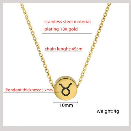 304 Stainless Steel 18K Gold Plated Simple Style Constellation Pendant Necklace