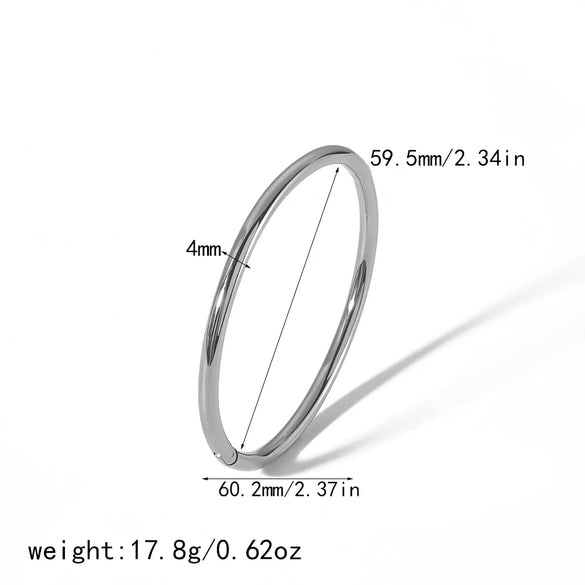 Simple Style Solid Color 304 Stainless Steel 18K Gold Plated Bangle In Bulk