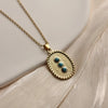 304 Stainless Steel 18K Gold Plated Vintage Style French Style Inlay Sun Oval Water Droplets Natural Stone