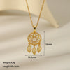 304 Stainless Steel Copper 18K Gold Plated Casual Vintage Style Dreamcatcher Heart Shape Bow Knot Pendant Necklace